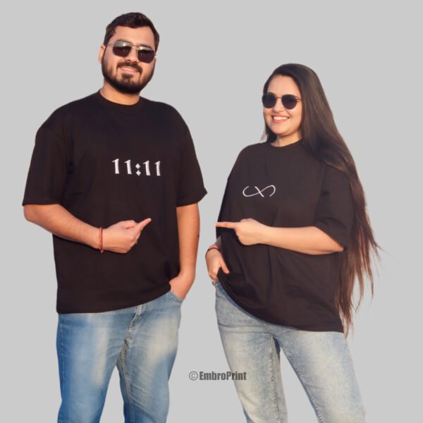 Infinity and 11:11 Couple Oversized Unisex Tshirt - Image 5