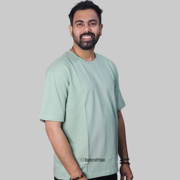 Premium Oversized Drop-Shoulder T-Shirt – Sage Green - Image 5