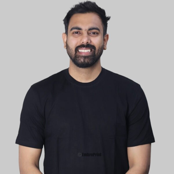 Black Cotton T-Shirt - Regular Fit, Biowash, and Ultimate Comfort - Image 6