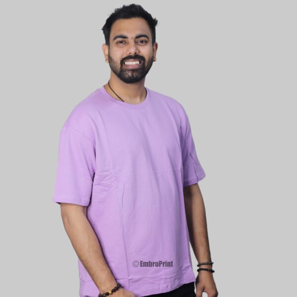 Premium Oversized Drop-Shoulder T-Shirt – Lavender - Image 5