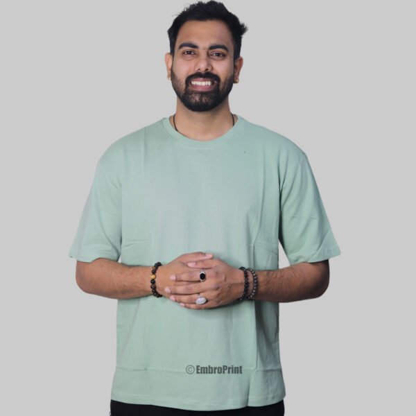 Premium Oversized Drop-Shoulder T-Shirt – Sage Green - Image 6