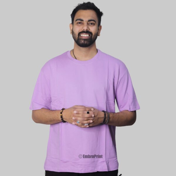 Premium Oversized Drop-Shoulder T-Shirt – Lavender - Image 6