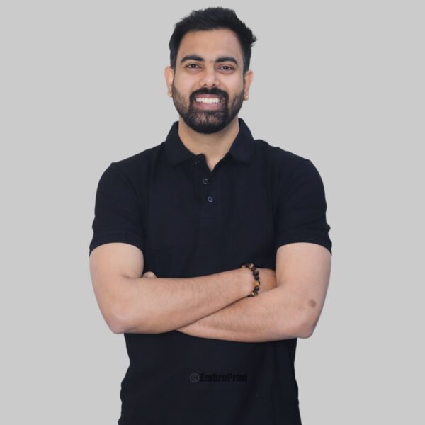 Premium Polo - Classic Black | 100% Cotton, Supercombed Fabric