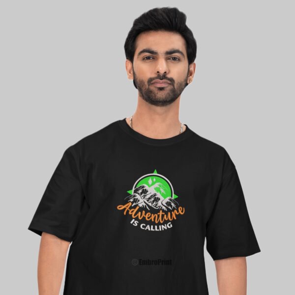 Adventure is Calling Embroidered Oversized Unisex Tshirt - Image 7