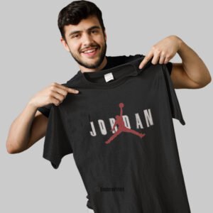Nike Jordan Embroidered Oversized Black Unisex Tshirt
