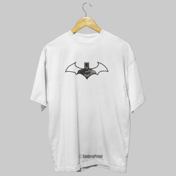 Batman Embroidered Oversized White Unisex Tshirt - Image 7