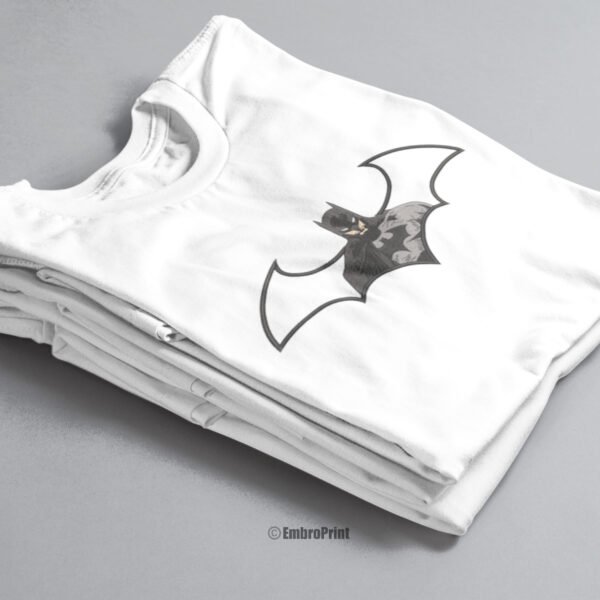 Batman Embroidered Oversized White Unisex Tshirt - Image 2