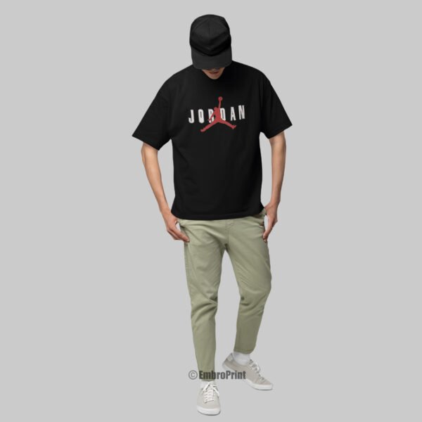 Nike Jordan Embroidered Oversized Black Unisex Tshirt - Image 6