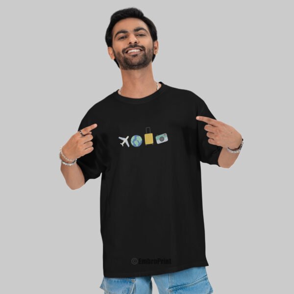 Travel Essentials Embroidered Oversized Unisex Tshirt - Image 7