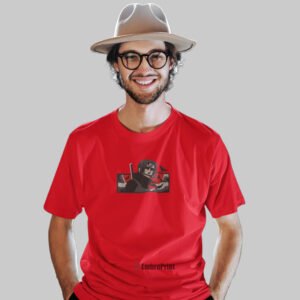 Uchiha Itachi Red Moon Embroidered Oversized Red Unisex Tshirt
