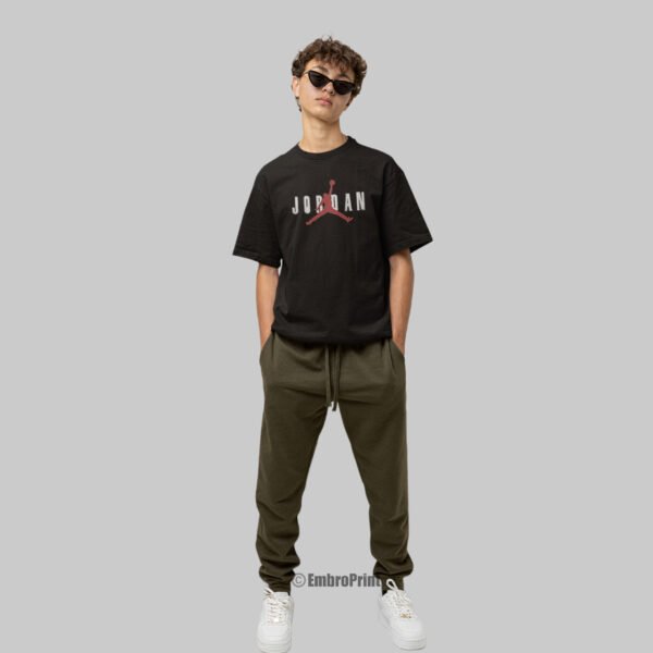 Nike Jordan Embroidered Oversized Black Unisex Tshirt - Image 5