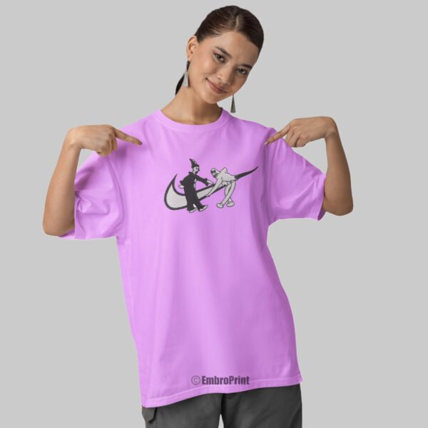Nike Koko Clowns Embroidered Oversized Lavender Unisex Tshirt - Image 5