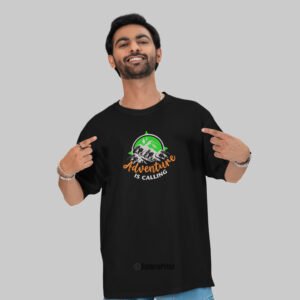 Adventure is Calling Embroidered Oversized Unisex Tshirt