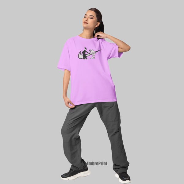 Nike Koko Clowns Embroidered Oversized Lavender Unisex Tshirt - Image 4