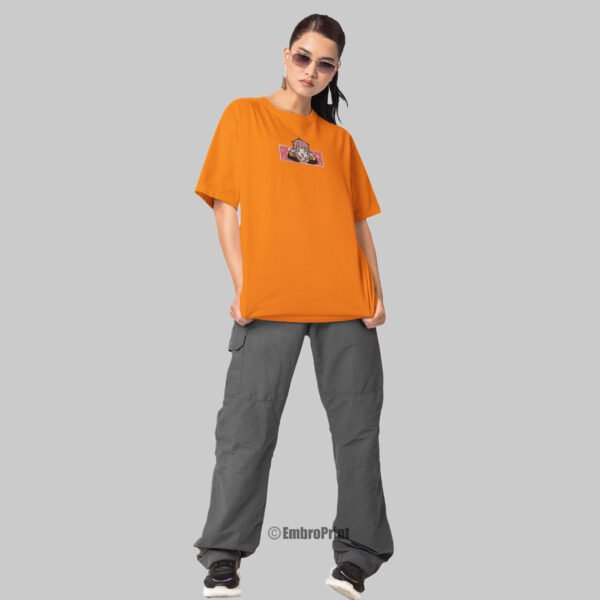 Anya Forger Embroidered Oversized Orange Unisex Tshirt - Image 7