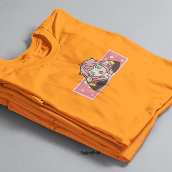 Anya Forger Embroidered Oversized Orange Unisex Tshirt - Image 2