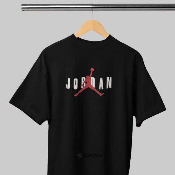 Nike Jordan Embroidered Oversized Black Unisex Tshirt - Image 4