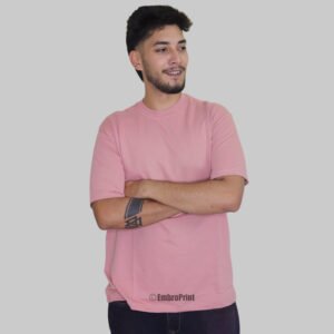 Premium Rose Pink Oversized Drop-Shoulder T-Shirt