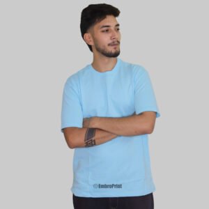 Alternative view of Premium Powder Blue Oversized Drop-Shoulder T-Shirt