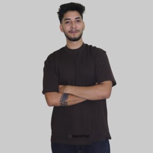 Alternative view of Oversized Drop-Shoulder T-Shirt – Brown