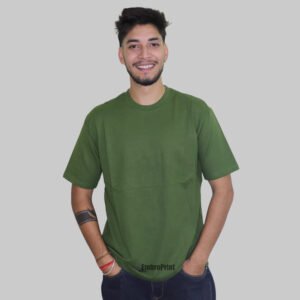 Premium Army Green Oversized Drop-Shoulder T-Shirt