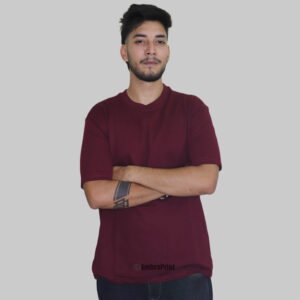 Alternative view of Premium Maroon Oversized Drop-Shoulder T-Shirt