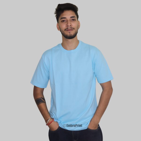 Premium Powder Blue Oversized Drop-Shoulder T-Shirt - Image 6