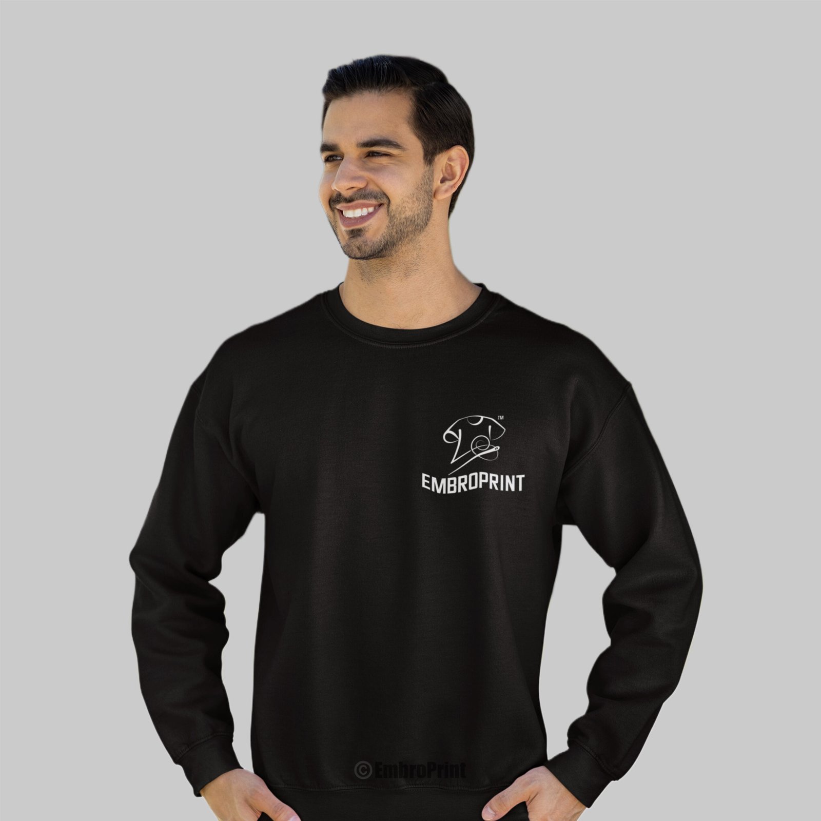 Sweatshirt with Custom Logo Embroidery