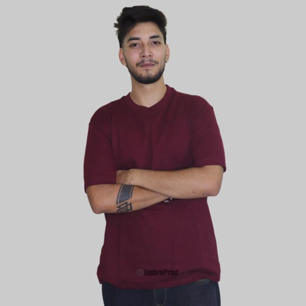 Premium Maroon Oversized Drop-Shoulder T-Shirt - Image 5