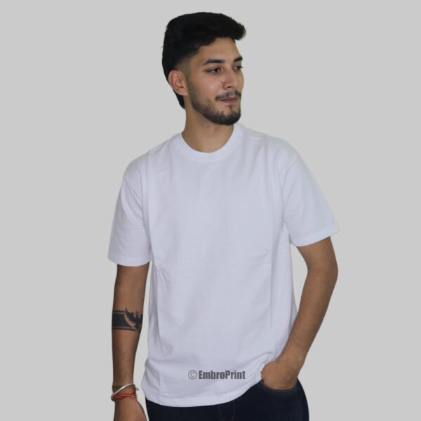 Premium White Oversized Drop-Shoulder T-Shirt - Image 4