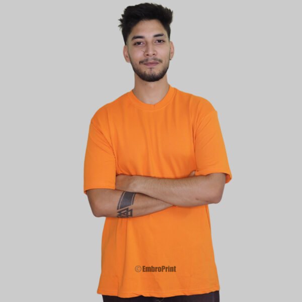Oversized Drop-Shoulder T-Shirt – Orange - Image 5