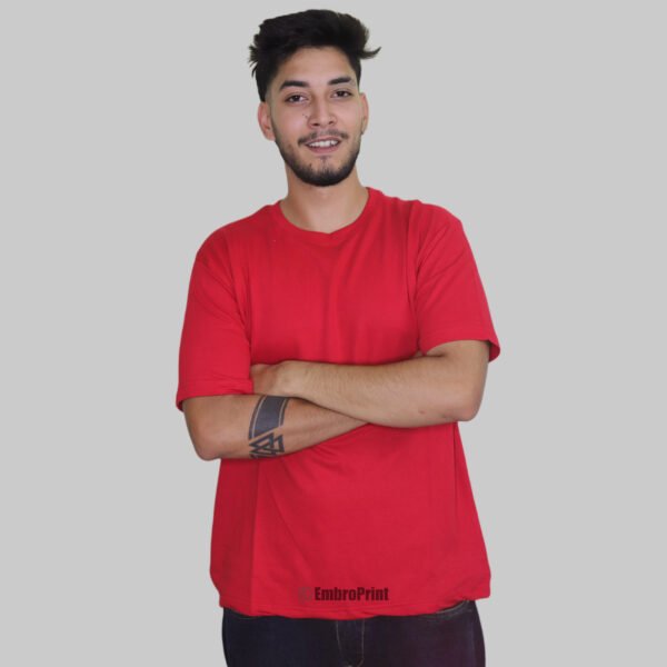 Oversized Drop-Shoulder T-Shirt – Red - Image 4