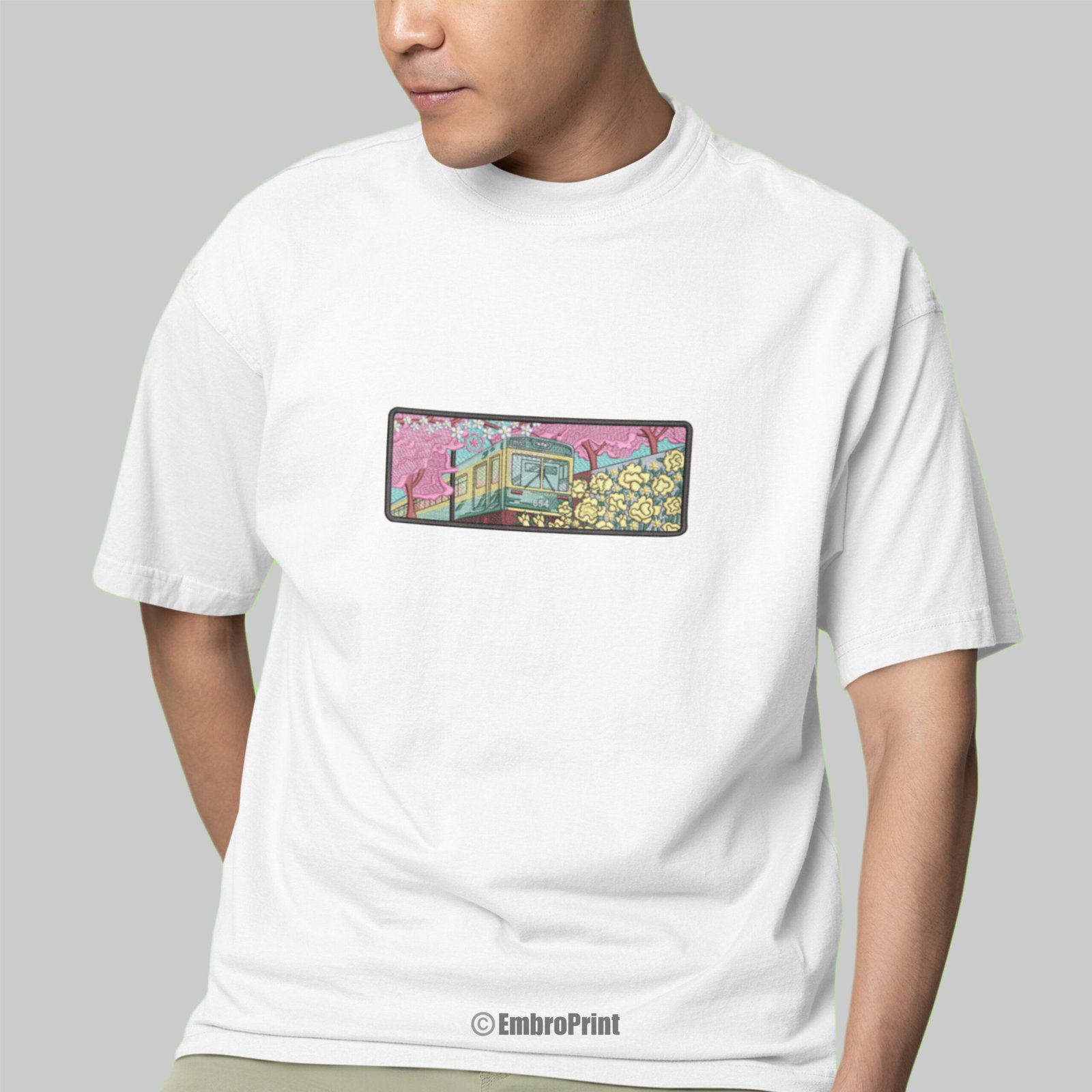 Japanese Train During Cherry Blossom - Image 3