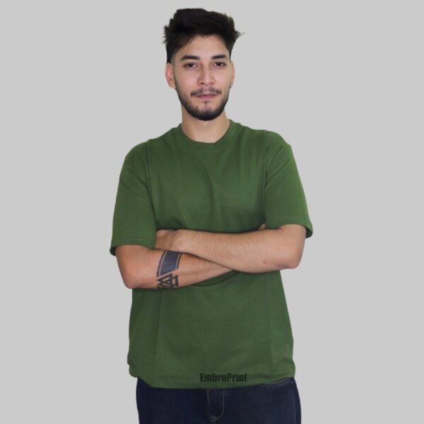 Premium Army Green Oversized Drop-Shoulder T-Shirt - Image 4