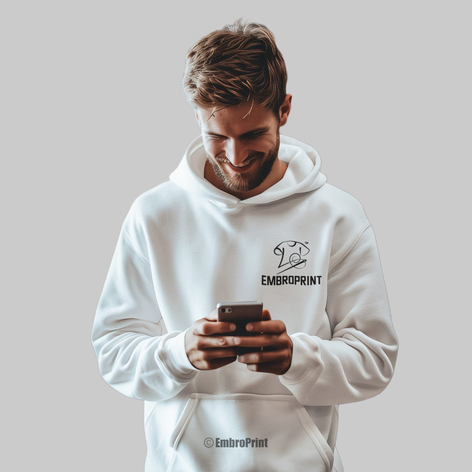 Non Zipper Hoodie with Custom Logo Embroidery - Image 7