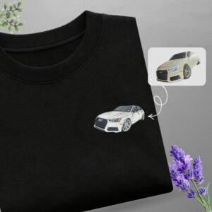 Car Portrait with Number Plate Embroidery