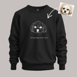Alternative view of Pet Portrait Embroidery – Lineart - Sweatshirt