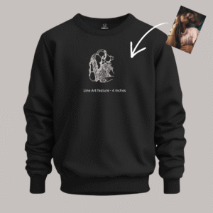 Alternative view of Portrait Embroidery – Lineart - Sweatshirt