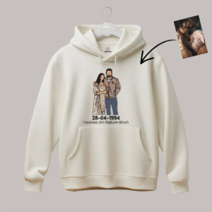 Alternative view of Portrait Embroidery – Faceless- Hoodie