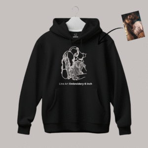 Portrait Embroidery – Line Art- Hoodie