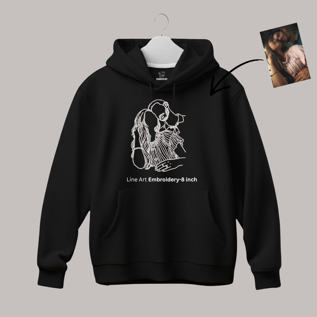 Portrait Embroidery – Line Art- Hoodie