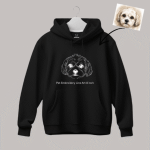 Alternative view of Custom Pet Line Art Embroidery –Hoodie