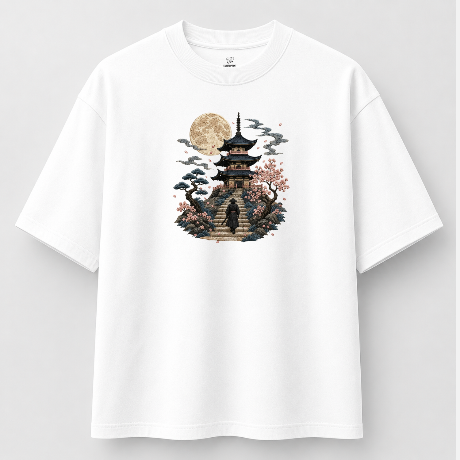 Samurai Warrior Pagoda Embroidery - Image 4