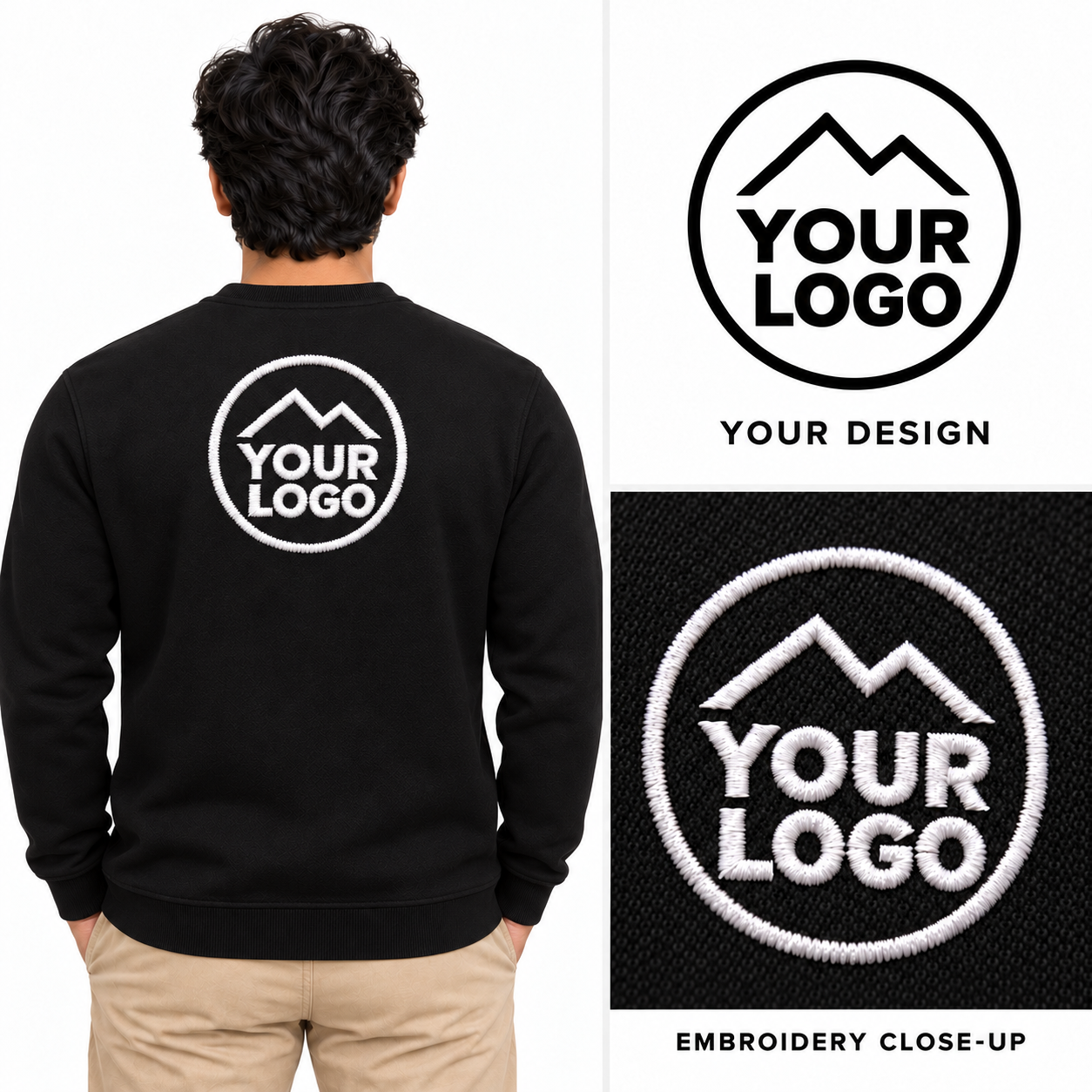 Sweatshirt with Custom Logo Embroidery - Image 2